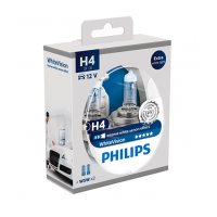 Лампа Philips H4 WhiteVision 2шт (12342WHVSM)